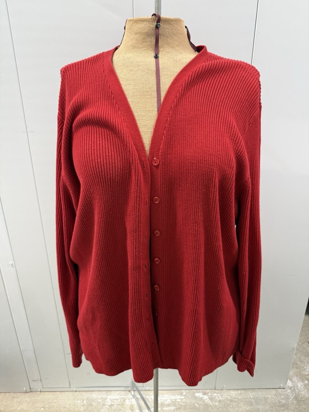 Vintage Venezia Jeans Red Cardigan Sweater Women's Size 26/28